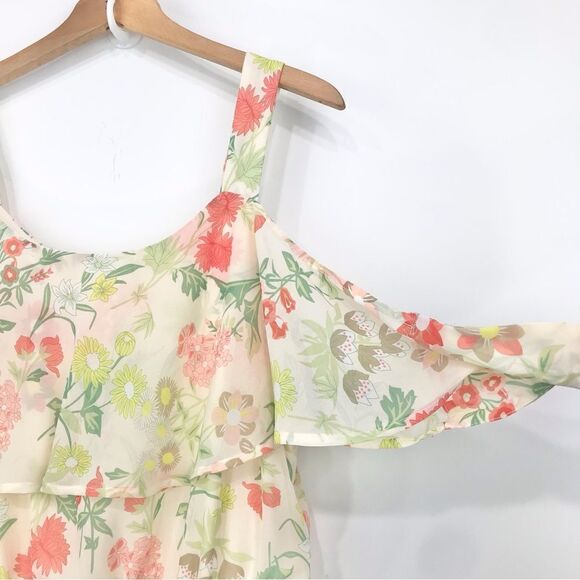 Maurices NEW Ruffled Cream Floral Print Dress - Picture 5 of 13